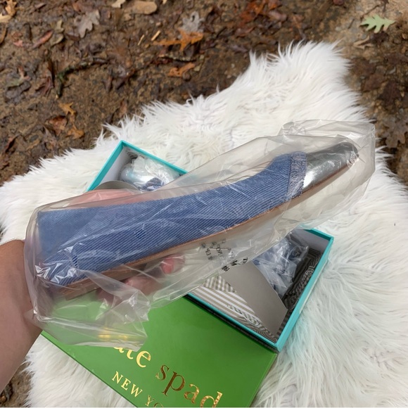 Kate Spade New York Nelly Flats Washed Denim / Specchio Size 7.5 - Picture 4 of 7